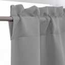 OWENIE Silver Grey Valances for Windows, Small Blackout Curtains for Kitchen Bedroom Living Room, Rod Pocket Privacy Modern Solid Short Window Treatment Valance Bathroom Panels, 60" Wx18 L,1 Piece