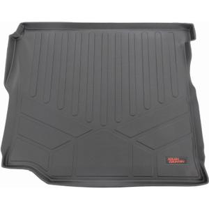 Rough Country Rear Cargo Mat for Jeep Wrangler JL Unlimited w/Subwoofer (2018-2024) - Non-Slip Waterproof Flexible Floor Mat, Front & Rear Set
