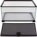 REPTI ZOO 10 Gallon Reptile Tank Glass Natural Cages Terrarium 20" x 12" x 10" Sliding Screen Top for Reptile Hamster Hedgehog Small Animals