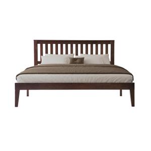 Queen Size Bed Frame with Headboard & Footboard, Solid Wood Platform Bed, Metal Legs, 12 Durable Slatted, Noise-Free & Anti-Slip, No Box Spring Needed, Easy Assembly, Dark Roast Oak Finish JPQ-32