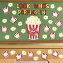 Whaline 77Pcs Popcorn Bulletin Board Decorations Popcorn Bucket Cutouts Back to School Classroom Decor Movie Theme Cut-Outs for Students School Chalkboard Wall Popcorn Party Decor
