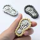 Fidget Cube for Adults, Metal Fidget with Bike Chain Gears, Stainless Steel Sensory Focus Tool for Anxiety Relief, Meditation, ADHD & Bad Habits (Silver)