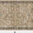 Hazo Haus Washable 2x3 Entry Rug Front Door Indoor, Bohemian Kitchen Floor Rug, Non-Slip & Stain Resistant, Vintage Desert Taupe Sage Farmhouse Floral Décor