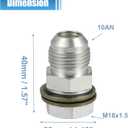 uxcell Universal 10AN-M18x1.5 Turbo Oil Pan Return Drain Plug Adapter Oil Pan Return Drain Plug Fitting with Bolt and Sea O-Ring Rust Resistance Metal Steel Bolt On Type Silver Tone