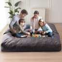 MAXYOYO Giant Bean Bag Chair Bed for Adults, Includes Two Beds, Convertible Beanbag Folds from Lazy Chair to Floor Mattress Bed, Big Sofa Bed, High-Density Foam Filling, Machine Washable, King