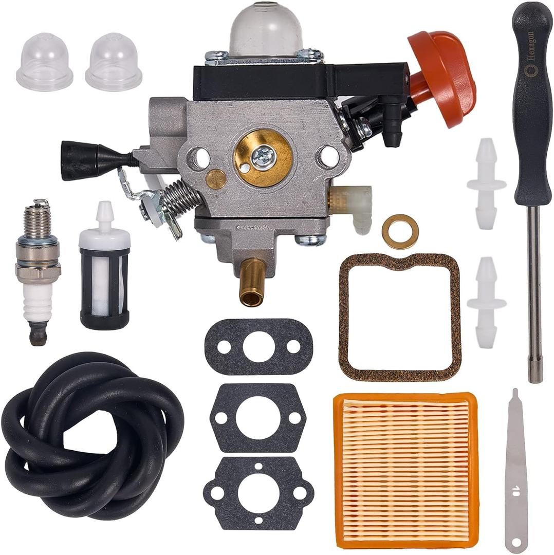 FS131 Carburetor for Stihl 4180-120-0617 FS131 FS131R HT131 HT133 KM131 KM131R FS311 Brushcutter Trimmer - with 4180 141 0300 Air Filte & 4180-007-1005 Valve Clearance Setting Kit