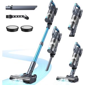 Vacuum Cleaner for Home, 35Kpa Powerful Suction, Max 50 Minutes, Lightweight Cordless Cleaner with Self-Standing, Stick and Handheld Vacuum for Carpets, Hard Floor, Pet Hair, Cars, Blue