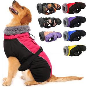 IECOii Extra Warm Dog Coat - Reflective, Adjustable Jacket with Buckle & Turtleneck for Cold Weather - Soft Winter Coat for Small to Extra Large Dogs (Small(Chest:12.6-16.5 in), Rosered)