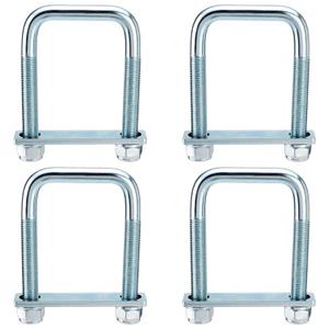 4 Pack Square U Bolt for 3 Inch Wide Leaf Spring, Galvanized Steel U Bolt Brackets with Plates, 5" Long x 3-1/8" Wide x 5/8" Diameter, Fit for Truck, Trailer and Boat