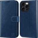 OCASE Compatible with iPhone 16 Pro Wallet Case, PU Leather Flip Folio Case with Card Holders RFID Blocking Kickstand [Shockproof TPU Inner Shell] Phone Cover 6.3 Inch 2024, Blue