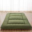 Zelladorra Japanese Floor Mattress, Futon Mattress
Roll Up Tatami Mat with Portable Storage Bag and Washable Cover, Suitable for Camping, Guest Room, Green