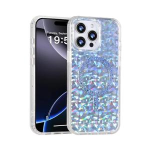 Fourmor Magnetic for iPhone 14ProMax Protective Case [Compatible with MagSafe] - Laser Gravel Texture Holographic Color Changing. Full-Edge Soft Cover to Prevent Drop, Excellent Hand Feel Phone Case