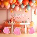 Timgle 12 Set Pink Tutu Chair Skirt Bulk, Baby Shower Party Decorations, Throne Chair Decorations with Sash Bow for Party Wedding Baby Shower Birthday Supplies(Pink)