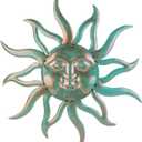Sun Metal Wall Art Outdoor Decor - 30 Inches Rust Proof Retro Metal Wall Sculpture Statues Wall Art Hanging Decoration for Indoor Outdoor,Garden, Home, Farmhouse, Fence Balcony Patio and Bedroom (Image Color 1)