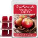 Scentsationals Wax Melts, Wax Cubes Strong Scent - Cinnamon Apples - Long Lasting Scented for Warmer, 10oz (24-Cubes)