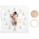 Pearhead Hello World Milestone Blanket and Prop, Baby Monthly Milestone Updates, Growth Blanket with Photo Posing Props, Ideal, Perfect Newborn Gift and Nursery Decor