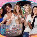 Leinuosen 20 Pcs 6 7 Theme Ice Cream Clear Gift Bags with Handles PVC Ice Cream Goodie Bags Bulk Donut Party Favors Sport Themed Wrap Team Birthday Party Supplies for Treat Candy Snack