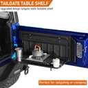 Hooke Road Wrangler JL Tailgate Table Overland Camping Desk for 2018-2026 Jeep Wrangler JL JLU, Outdoor Accessories Trunk Organizer Storage Rack