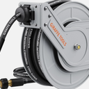 Giraffe Tools Pressure Washer Hose Reel with 60ft Replaceable Hose, Power Washer Retractable Hose Reel, Heavy Duty, Wall/Floor Mounted, 4000 PSI