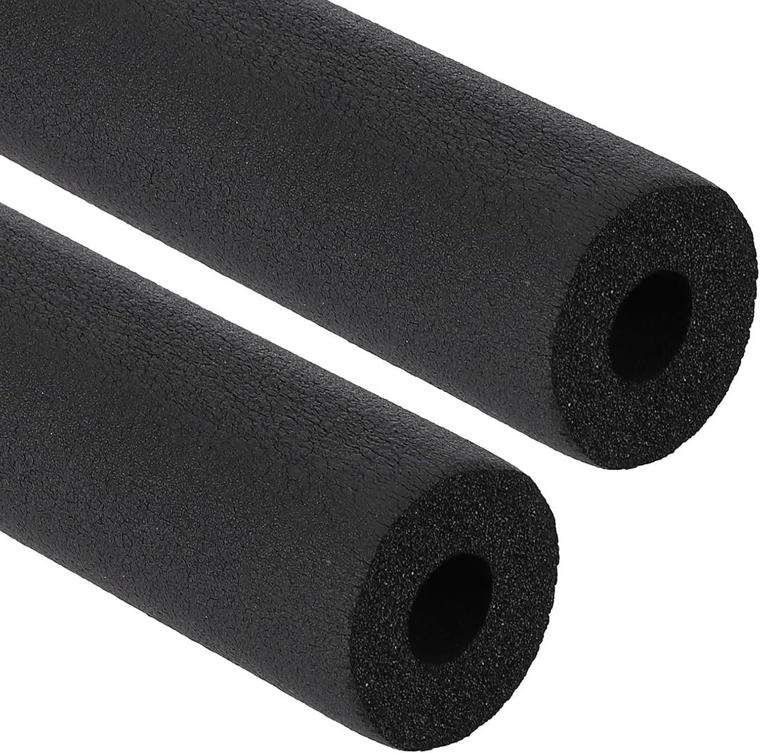 PATIKIL 5/8" (16mm) ID x 6.6Ft x 0.59" Pipe Insulation Foam Tube, 2pcs Pipe Cover Wrap Roll Bar Tubing for Handle Grip HVAC Air Conditioner Units, Black