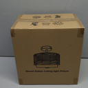Tbaoinla - 3-Light Rattan Ceiling Lamp, Black And White