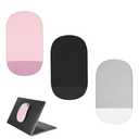 Chanumetal 3 Pack Mouse Pouch for Laptop, Universal Mouse Holder for Laptop Reusable Adhesive Slim Pouch Stick-On Compatible with Computer Office Home Storage (Grey,Black,Pink) (Oval)