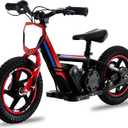 Lightweight Electric Dirt Bike for Kids, 170W Powerful Racing Grade Electric Motorcycle Up to 10MPH24V Detachable Battery, 12-Inch Off-Road Tires, Adjustable Seat - Ideal for Ages 3-6 (Red)