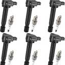 UF242 Ignition Coil Packs and Iridium Spark Plugs Compatible with Honda Accord Odyssey Acura TL RL CL 3.0L 3.2L 3.5L V6