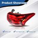 WFLNHB Right Side Outer Tail Light Assembly Replacement for Mitsubishi Outlander 2016-2021 Passenger Side Rear Tail Light Lamp 8330B178 MI2805108