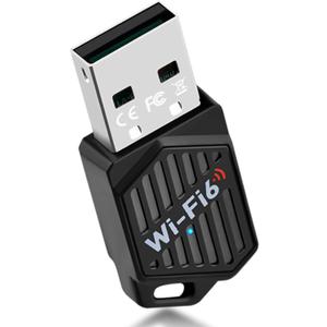 2-in-1 USB WiFi 6 Adapter with Bluetooth 5.4 Dual Band 2.4/5GHz, 900Mbps Wireless Network Adapter for Desktop/Laptop, 802.11ax, Driver Free, WPA3, Mini WiFi Dongle for Windows 11/10
