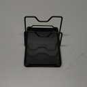 Poeland Pot Lid Holder, 2 Layers Pot Lids Organizer Multifunctional Lid and Spoon Rest Rack with Drip Tray for Lids, Spatulas, Spoons, Cutting Boards (Black)