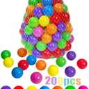 LANGXUN 200 Soft Plastic Ball Pit Balls for Kids, Gift for Baby Toddler Birthday Christmas, Ball Pit Play Tent, Baby Kiddie Pool Water Toys, Party Decoration