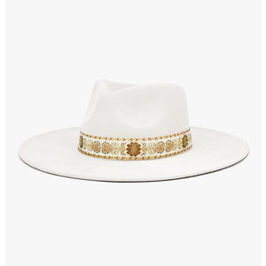 Big Wide Brim Boho Western Hat for Women and Men - Felt Rancher Fedora Hat with 4 inches Flat Brim
