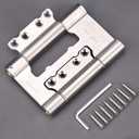 2 Pairs (4X) of 5" 304 Stainless Steel 3mm Thick Non-Mortise Self Closing Double Action Spring Hinges Cafe Saloon Door Swing Hinge