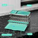 HapiRm Kitchen Sink Organizer, SUS304 Stainless Steel Rustproof Multifunctional Large Sink Caddy with Sponge Holder and Drain Tray for Kitchen Countertop (Silver)