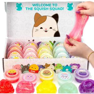 Original Squishmallows Ultimate Compounds Set, 25-Pack, Scented Glitter Slimes, Slime Party Favors for Kids, Slime Bulk, Kids Party Favors Goodie Bags, Mini Slime, Sludge Toys