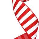 Meseey 2.5 Inch 10 Yard Red White Striped Wired Ribbon,Candy Cane Wired EDG Ribbons for Christmas Tree Wreath, Peppermint Striped Gift Wrapping Bow DIY Craft Holiday Decor