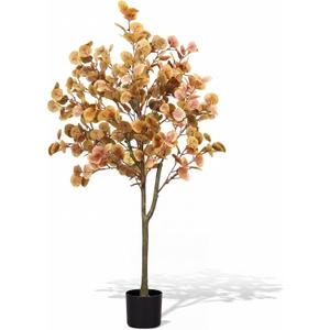 4 ft Fall Eucalyptus Tree, Artificial Autumn Ficus, Thanksgiving Decor