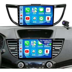 4+64G Upgrade Android Car Radio Stereo for Honda CRV 2012 2013 2014 2015 2016, 9 Inch Touch Screen Head Unit with Wireless Carplay Android Auto GPS Navigation FM 5G WiFi Bluetooth SWC HD Backup Camera