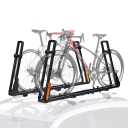 TOOENJOY Rooftop Bike Rack for Car SUV, Upright Roof Mount Bicycle Rack with 2 Arms for Movable Crossbar, 2 Bike Carrier
