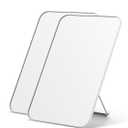 OMIRO Desk Makeup Mirror, 8 x 5 inches Table Mirror with Foldable Stand and Hanging Hole for Shaving and Travelling, White,2PCS