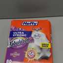 Hefty Ultra Strong 13 Gallon Trash Bags, Tall Kitchen Trash Bags 13 Gallon Size, Resist Leaks, Punctures, and Rips, Continuous Odor Control, White, Fabuloso Scent, 80 Bags