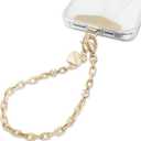 MOUTAKEY Phone Charm Strap Heart Phone Chain Wristlet With Metal Tether Tab Detachable iPhone Chain Wrist Strap iPhone Lanyard For Women,Fits All Phones,Shopping Traveling Party Walking