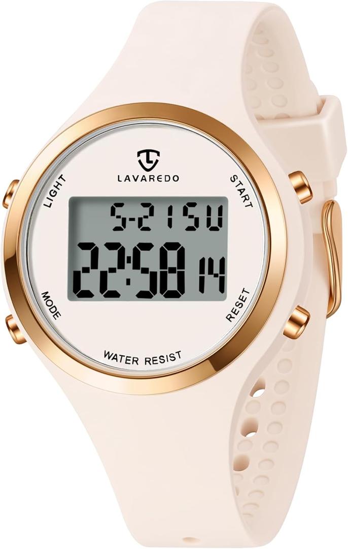 BEN NEVIS NN Watches for Women, Digital Watch Womens Outdoor Sport with Alarm/Stopwatch/Chronograph/Back Light, Gifts for Teen Girls/Women (001-AllOffWhite-B1)