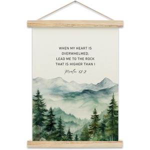 2 x Forest Christian Hanging Flag, Religious Bible Scripture Canvas Wall Art For Farmhouse Home Office Bedroom, Inspirational Wall Art Sign Supplies, Christian Gifts For Women Men Family -A17