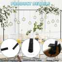 Over The Table Rod Stand with Clamps, Adjustable Metal Balloon & Flower Arch Kit (29"-42" Tall, 28"-98" Length), Party Decor for Birthday Wedding Halloween Christmas, Black
