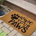 Utaly Dog Paws Welcome Welcome Front-Door-Mat Wipe Your Paws Outdoor Indoor Coir-Doormat Non-Slip Backing Mats for Entrance Outside Porch Funny-Decor (Wipe Your Paws Doormats, 29 * 17 Inch)