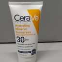 CeraVe 100% Mineral Sunscreen SPF 30 with Zinc Oxide & Titanium Dioxide, Hyaluronic Acid & Ceramides, Oil Free, Non-Greasy, Hydrating Mineral Sunscreen For Body, 5 oz