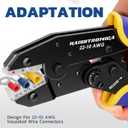 haisstronica Crimping Tool for Insulated Electrical Wire Connectors-AWG 22-10 Ratchet Crimper Tools-Racheting Wire Crimping Tools-Available for Insulated Connectors and Wire Terminal HS-9327