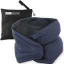 Riverland Travel Pillow Neck Pillow Strong Support Easy to Carry Compact Designed in Japan Useful in Office naps Airplane car Train for Sleeping (Navy)